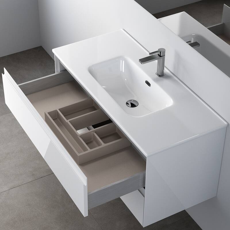 WS Bath Collections Perla C100 Perla 40" Wall Mounted Single Basin