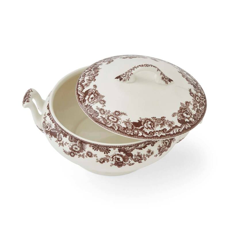 Spode Delamere Covered Vegetable Dish - 12.2" W x 9" D