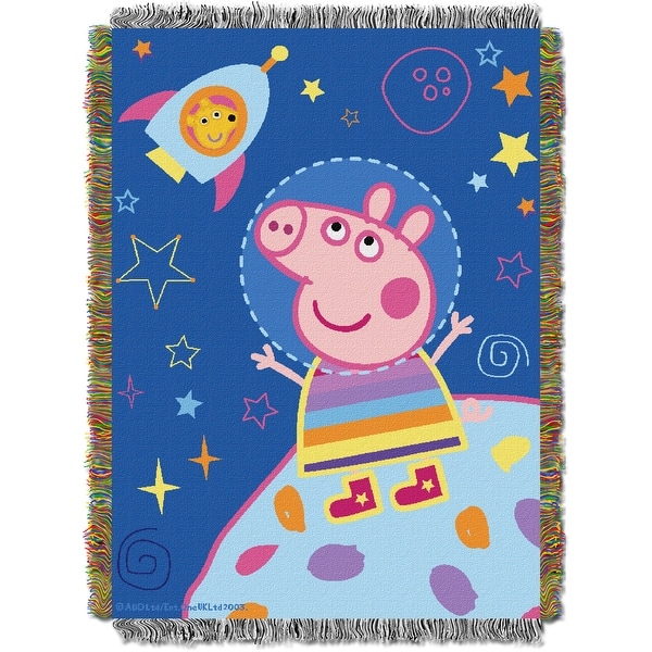 slide 1 of 1, Hasbro Peppa Pig Love My Space Woven Tapestry Throw Blanket