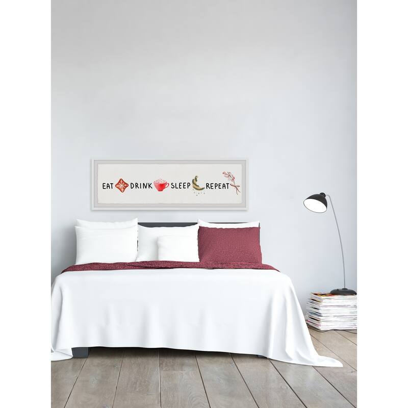 'Eat Drink and Sleep' Framed Painting Print