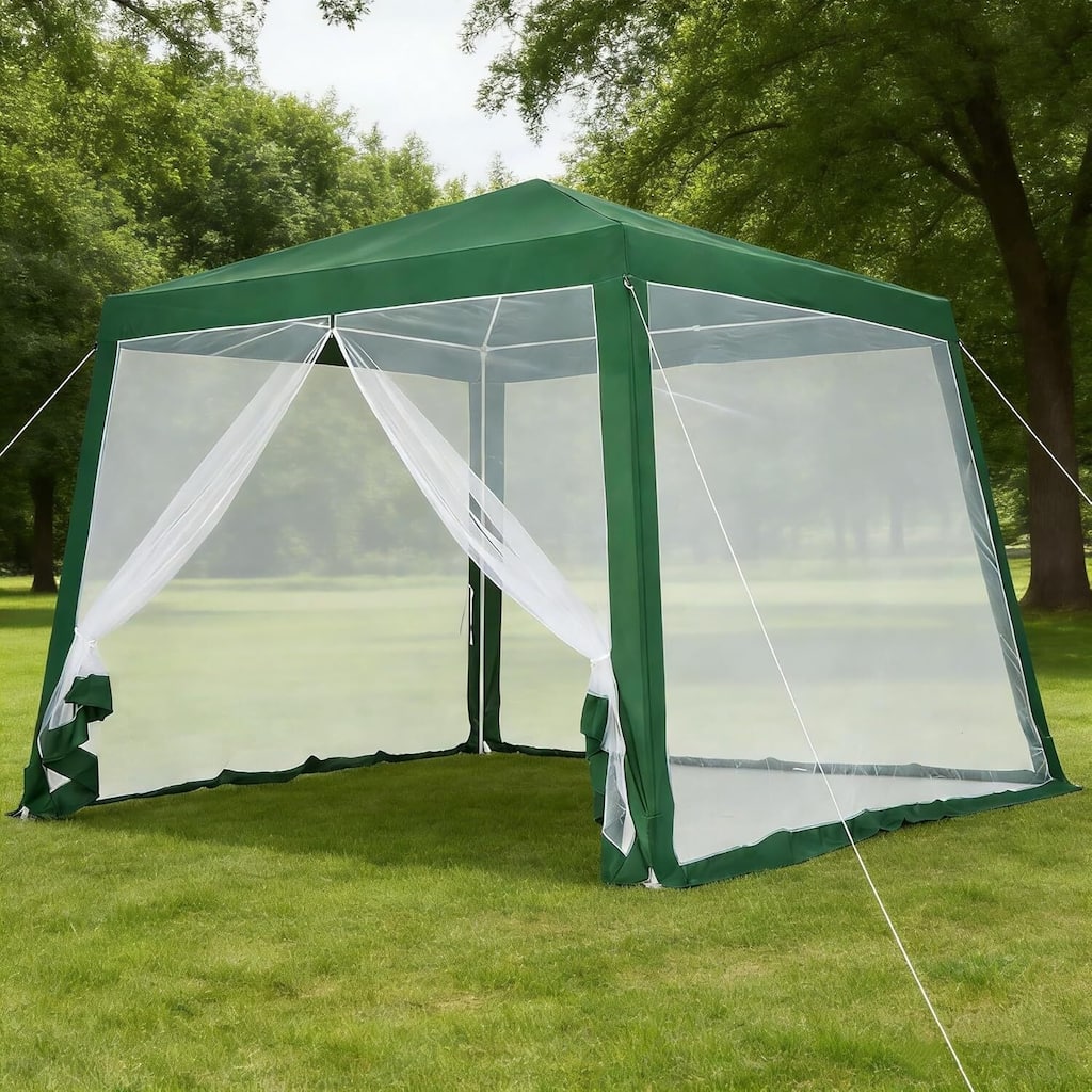 10X10 Ft Instant Pop Up Canopy Tent, Portable Picnic Shade for Outdoor Parties, Camping, Events - N/A