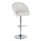 preview thumbnail 81 of 84, Porch & Den Livesey High Back Adjustable Bar Stool with Rounded T Footrest (Set of 2) Cream Fabric/Chrome Metal