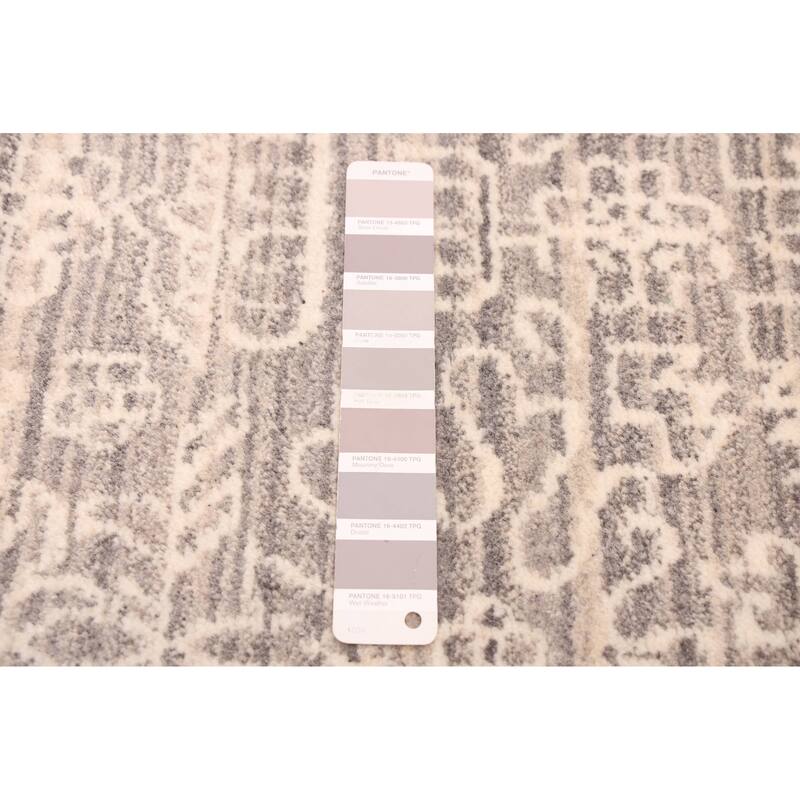 ECARPETGALLERY Hand Loomed Elysian Grey Wool Rug - 8'1 x 10'0