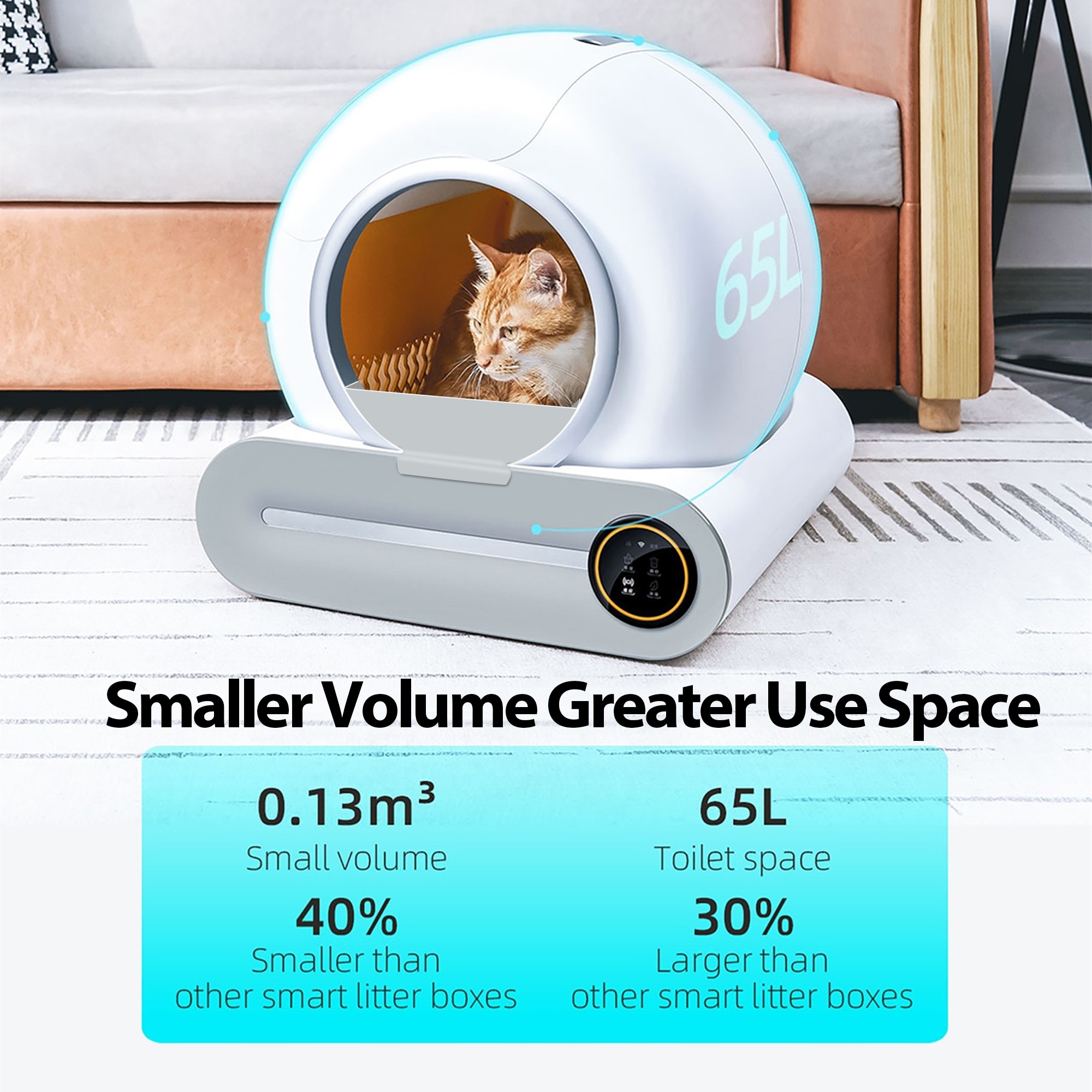 Smart Self cleaning Cat Litter Box for Multiple Cats Support App Control