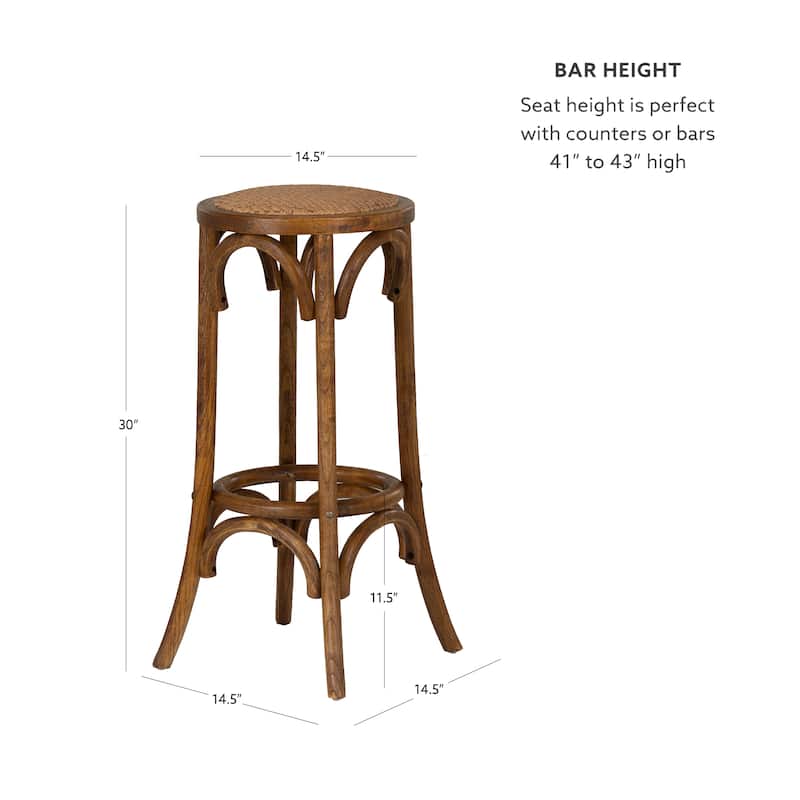 Flint Walnut Rustic Backless Bar Stool