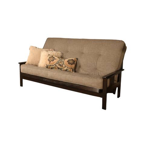 Somette Monterey Queen-size Futon Set in Espresso Finish with Linen Mattress