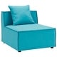 Thumbnail 5, Saybrook Outdoor Patio Upholstered Sectional Sofa Armless Chair. Changes active main hero.