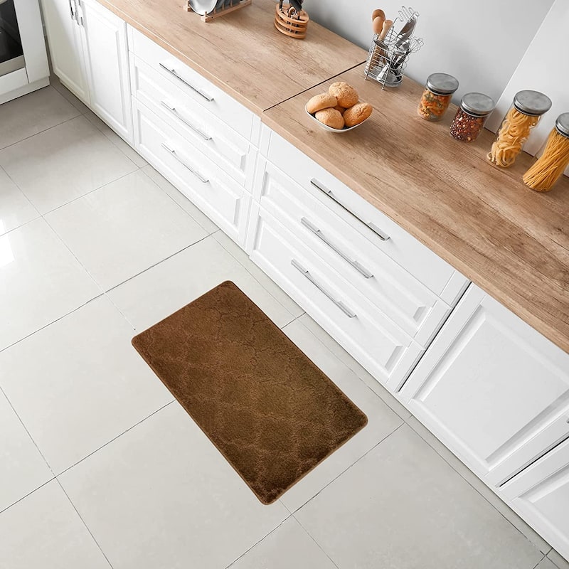 Machine Washable Kitchen & Bathroom Mat, Slip Resistant Backing