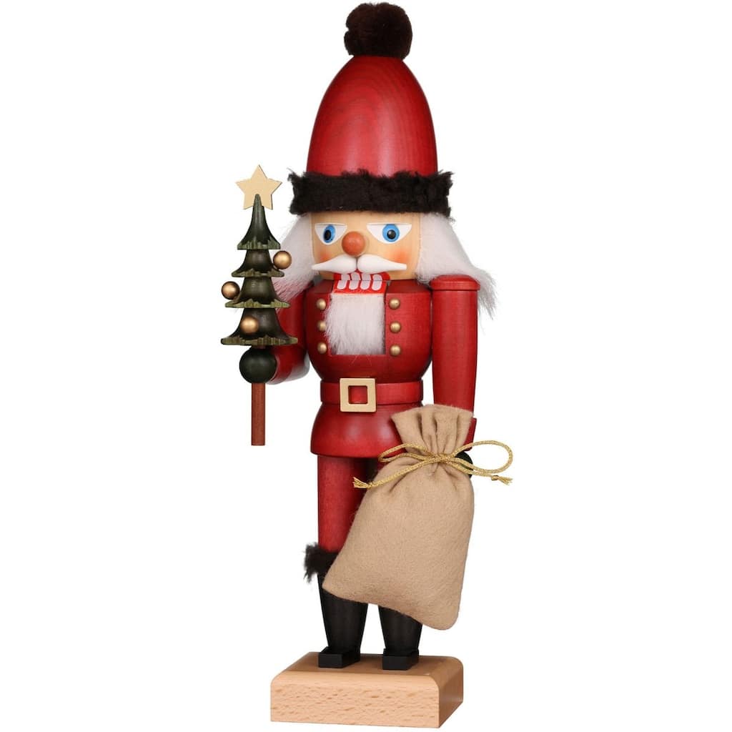 12" Red Black Christian Ulbricht Santa Tree Sack Nutcracker Decoration
