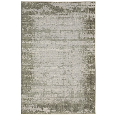 Davenport Green Ivory Abstract Outdoor Contemporary Area Rug