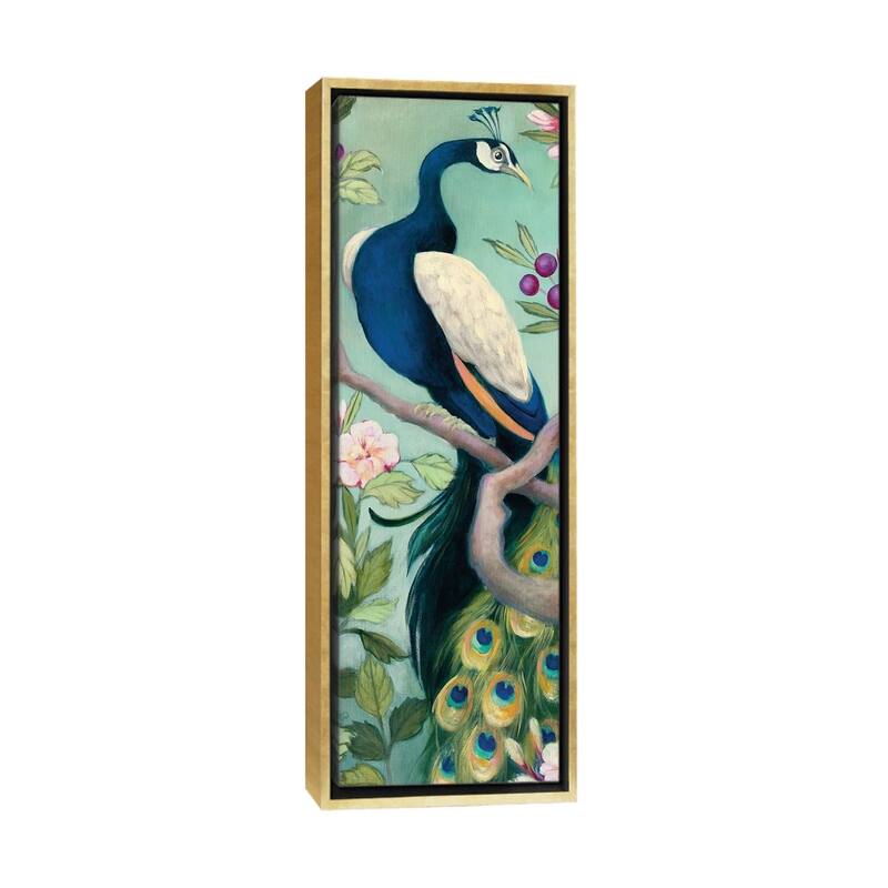 iCanvas "Pretty Peacock I" by Julia Purinton Framed Canvas Print - 72x24 - Gold