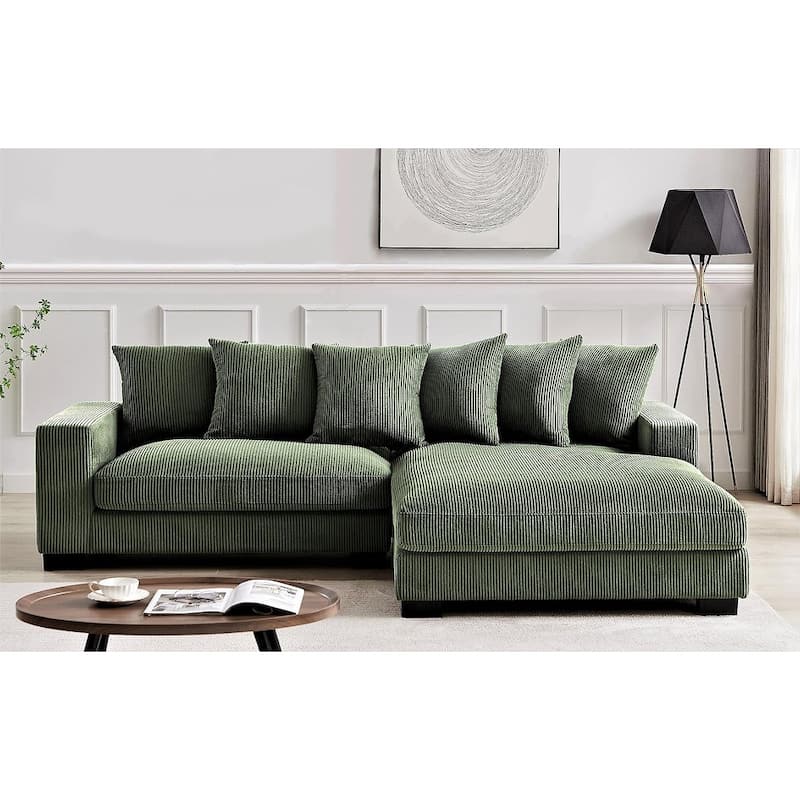 Us Pride Furniture Payan 102.4" Wide Corduroy L-Shape Sectional Sofa