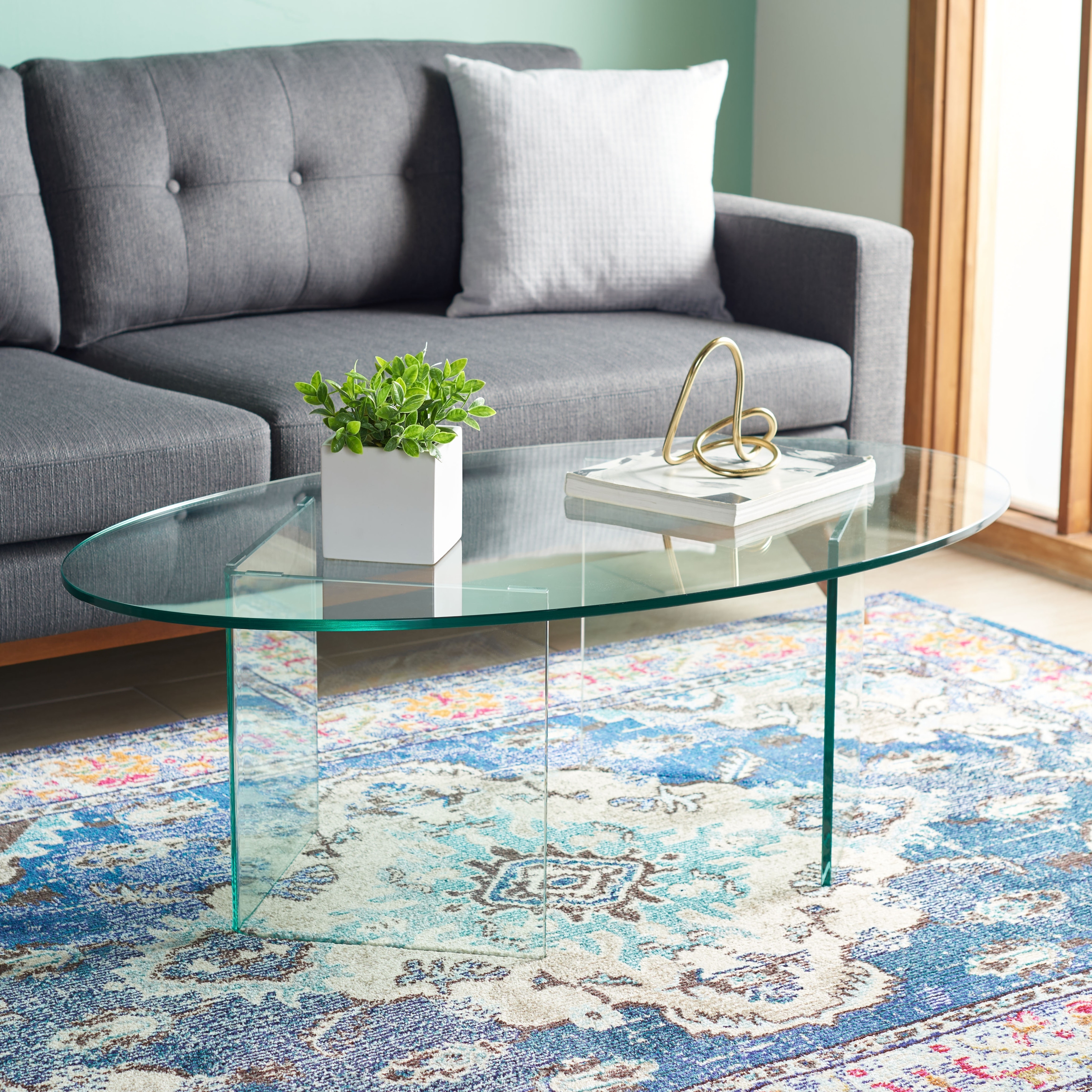 SAFAVIEH Beda Tempered Glass Coffee Table 47