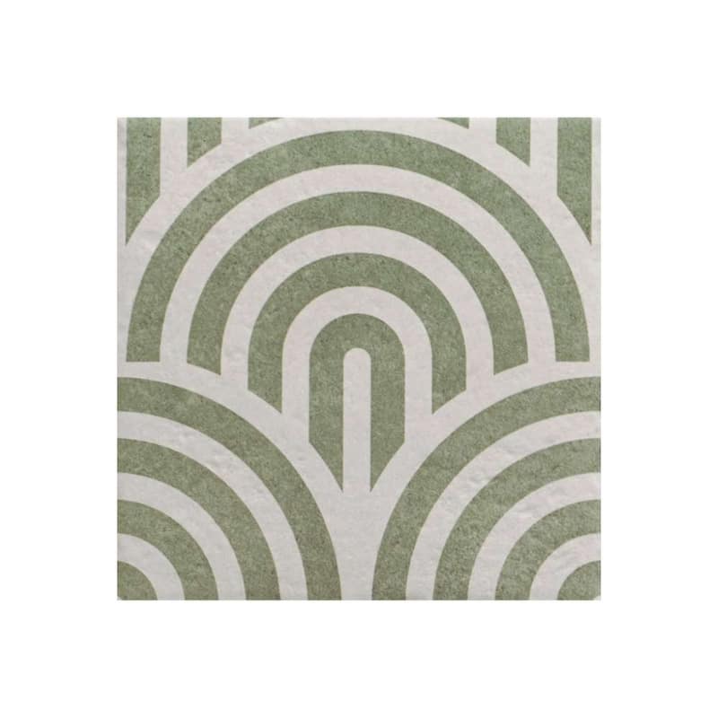 Verity Waves 8x8 Matte Porcelain Encaustic Tile - Floor, Wall, Backsplash