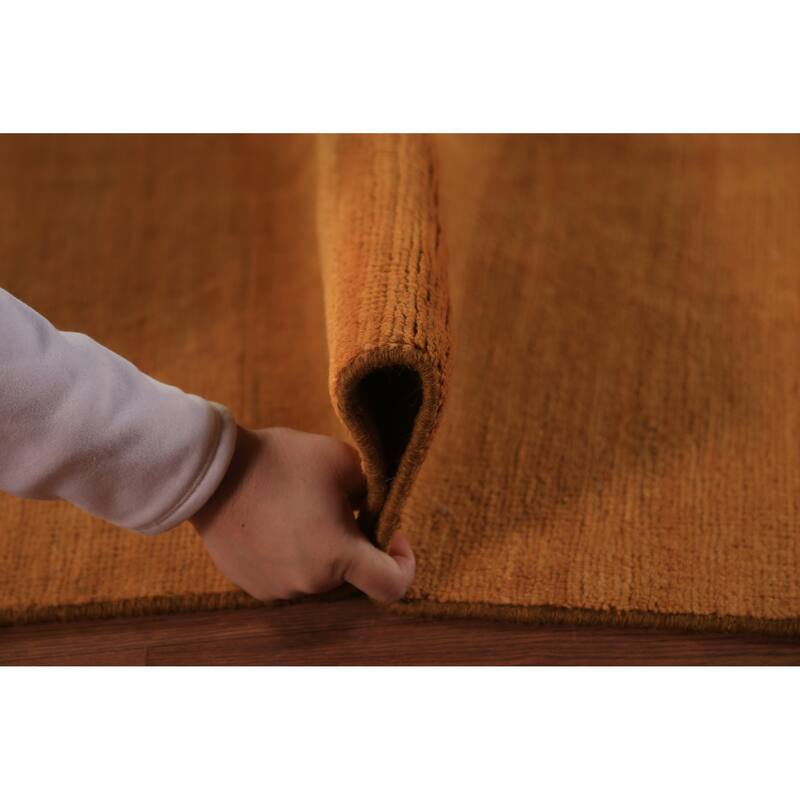 Orange Gabbeh Oriental Area Rug Hand-Knotted Wool Carpet - 6'5" x 9'7"