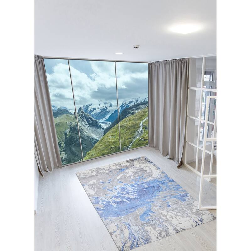 ECARPETGALLERY Hand-knotted Alma Grey Rug - 9'0 x 11'11