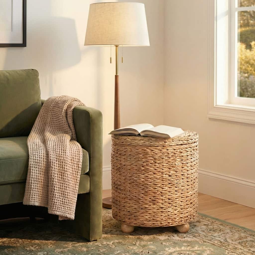 Tropical Round Side Table With Storage by East at Main