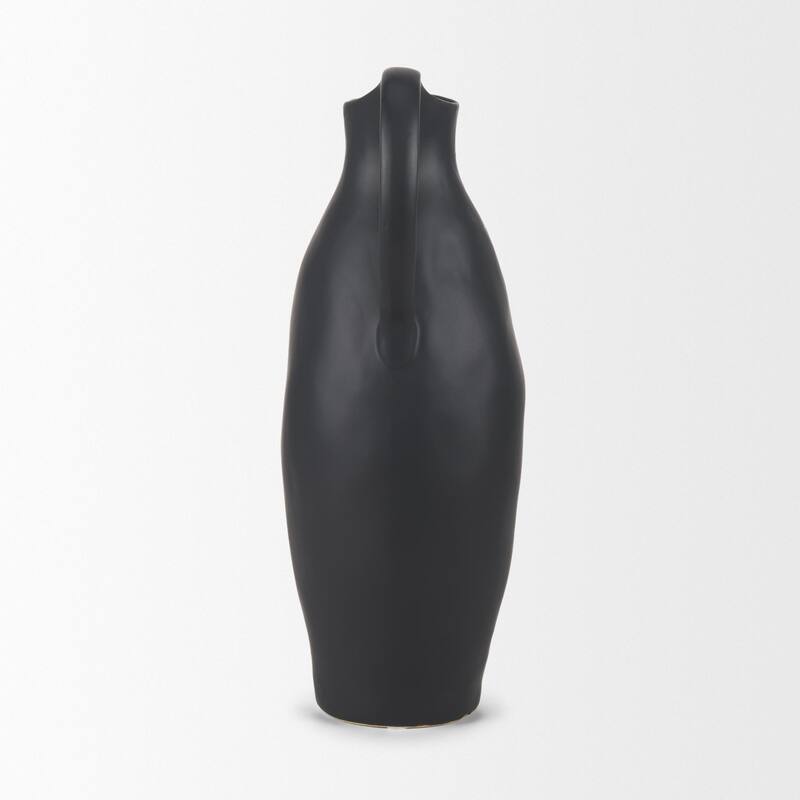 Valora Black Vase - 7.1L x 5.3W x 14.8H