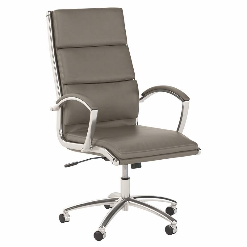 Echo High Back Leather Executive Chair by Bush Business Furniture - Washed Gray Leather