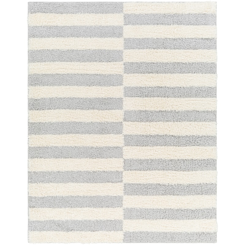 Livabliss Rodos Modern Striped Plush Area Rug