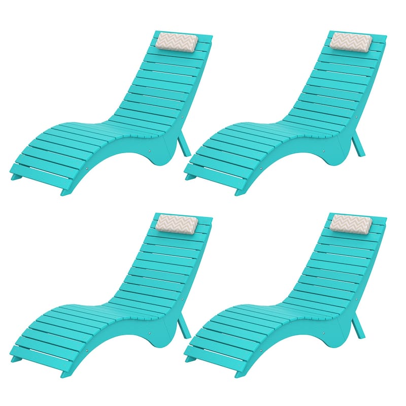 HDPS Water-Resistance Outdoor Chaise Lounges for Use in the Pool, Patio, Garden