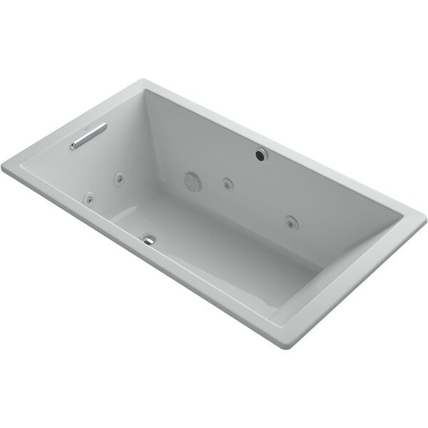 Kohler K-1173-H2 Underscore Collection 66" Drop In or Undermount Jetted Whirlpool Bath Tub with Reversible Drain