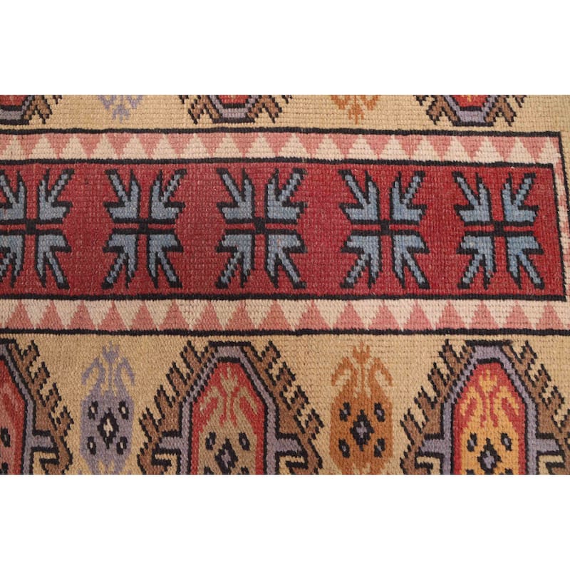 ECARPETGALLERY Hand-knotted Melis Vintage Red Wool Rug - 2'4 x 9'8