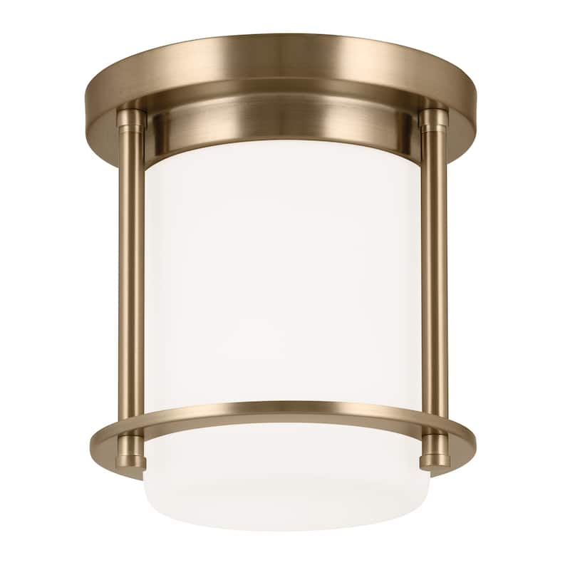 Kichler Lighting Brit 7.25 in. 1-Light Champagne Bronze Flush Mount Light with Satin Etched Glass