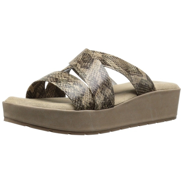 Kenneth Cole Reaction Womens CALM-ING Open Toe Casual Platform, Taupe, Size 6.0