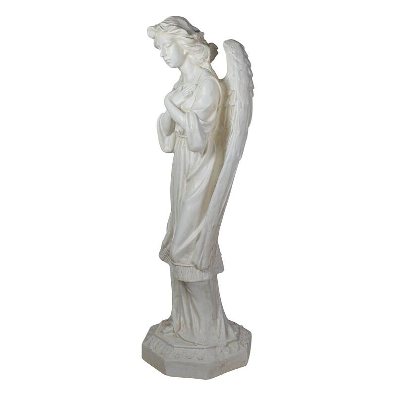 30" Ivory Angel with Arms Folded Outdoor Garden Statue