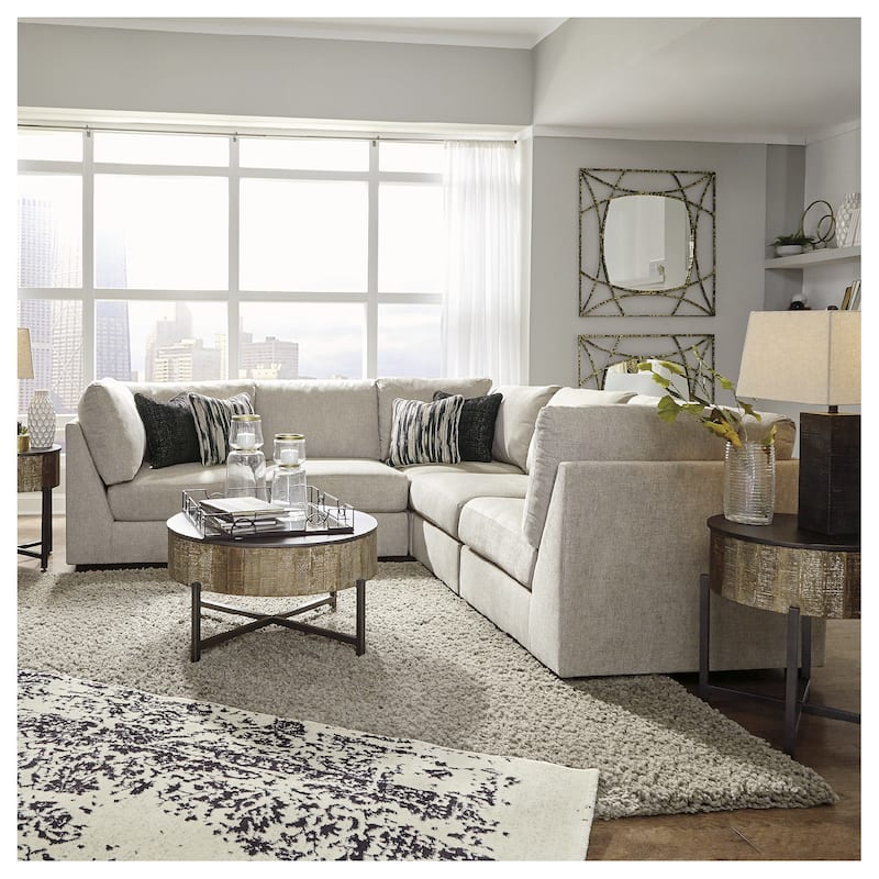 Signature Design by Ashley Kellway Bisque 5-Piece Sectional - 153" W x 39" D x 39" H - Bisque - Symmetrical