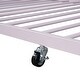 preview thumbnail 13 of 12, Full Metal Platform Bed with Twin Trundle, House-Shaped Headboard Design, Non-Noise Bedroom Low Bed Frame W/Support Slats, Pink