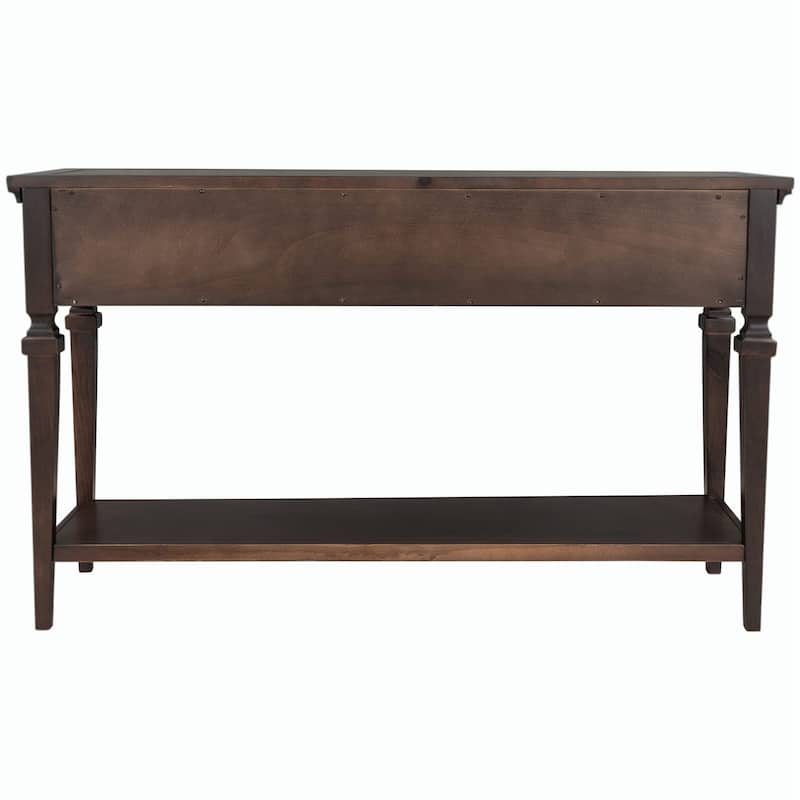 50"L Classic Retro Style Console Table with Three Top Drawers and Open Style Bottom Shelf (Gray Wash)