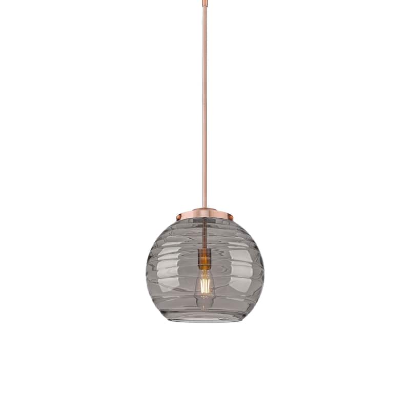 Innovations Lighting 221-1S-15-14 Athens Pendant Athens Deco Swirl 14" - Antique Copper