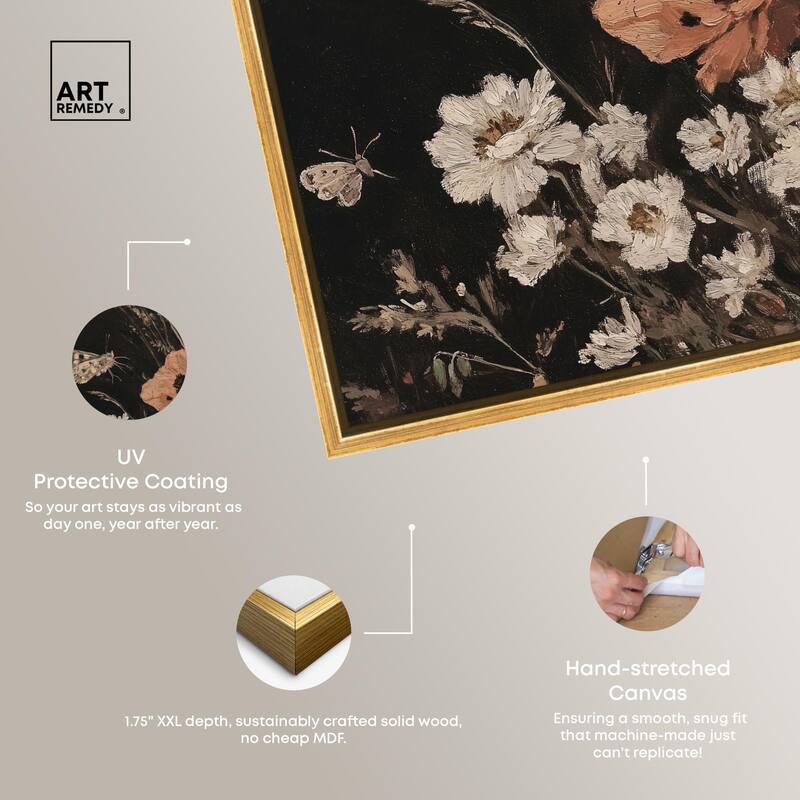 Poppy and Moth II Canvas by Art Remedy