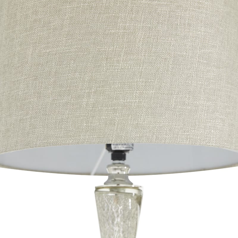 Glass Room Table Lamp with Faux Mercury Glass Finish - Silver - Roche River Decor