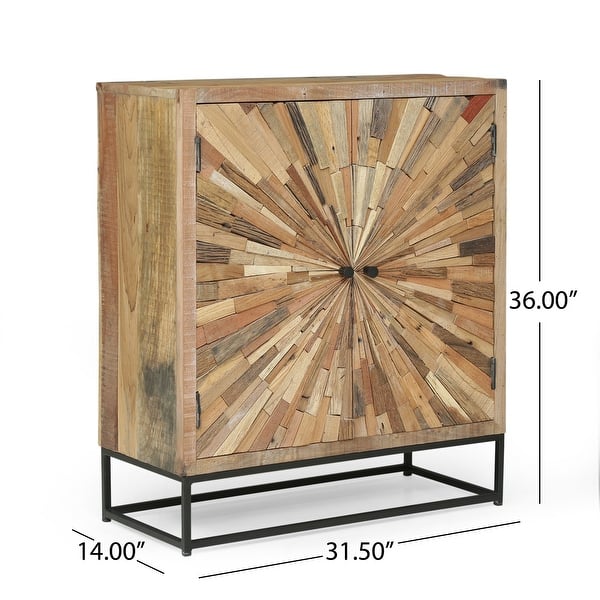 dimension image slide 1 of 2, Carolina Recycled Wood Cabinet by Christopher Knight Home