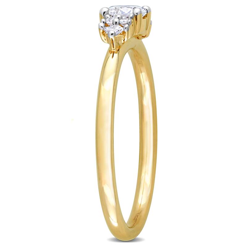 Miadora 3/8ct TDW Princess Diamond Ring in 14k Yellow Gold
