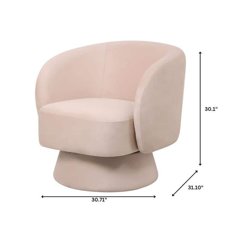 Raze 31" Swivel Accent Armchair Upholstered in Boucle/Velvet/Linen Fabric with Plush Cushioning and Solid Wood Support