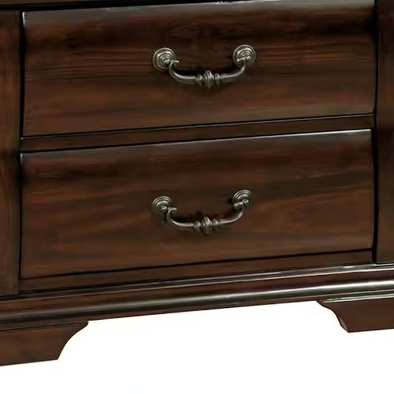Transitional Nightstand - Cherry Finish with Felt-Lined Top Drawer