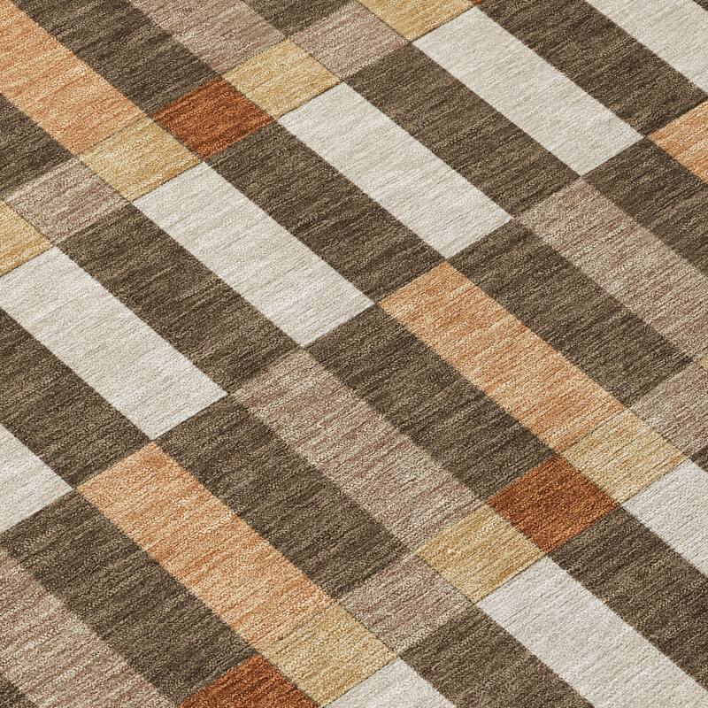 Machine Washable Indoor/ Outdoor Modern Chanute Chantille Rug