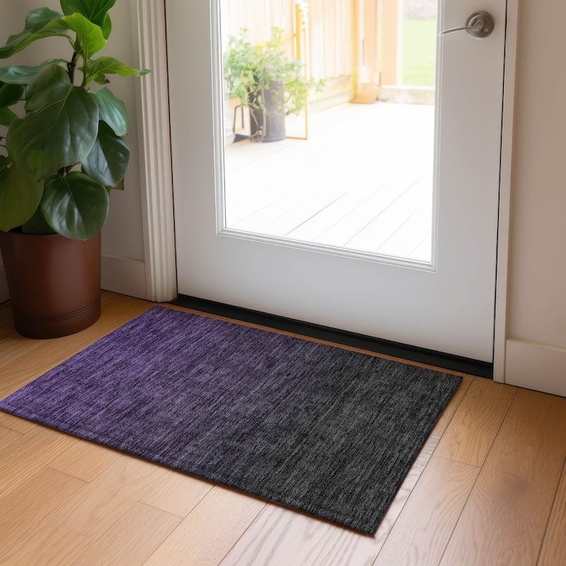 Machine Washable Indoor/ Outdoor Chantille Ombre Solid Rug