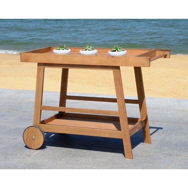 Safavieh Outdoor Living Remzo Bar Cart - 48"x20"x31.9". Opens flyout.