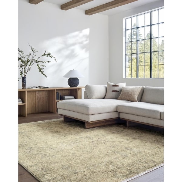 slide 2 of 12, Galey Alix x Livabliss Fetscher II Vintage Medallion Area Rug Olive - 5' x 7' 6"