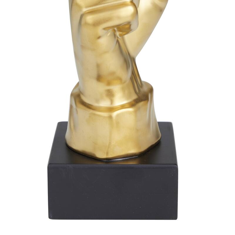 Porcelain Ceramic Mask Quiet Gesture Decorative Sculpture - Gold or Silver- Roche River Decor