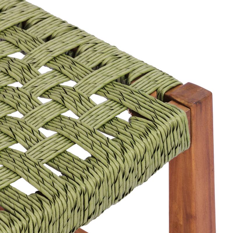 Christopher Knight Home - Modern Acacia Wood Outdoor Bar Stools with Teak Finish and Wicker Back Patio Chairs