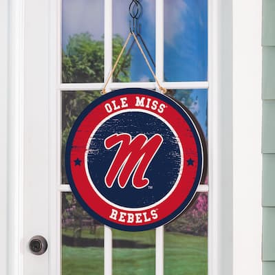 University of Mississippi Wooden Door Decor Wall Sign - Multi-Color