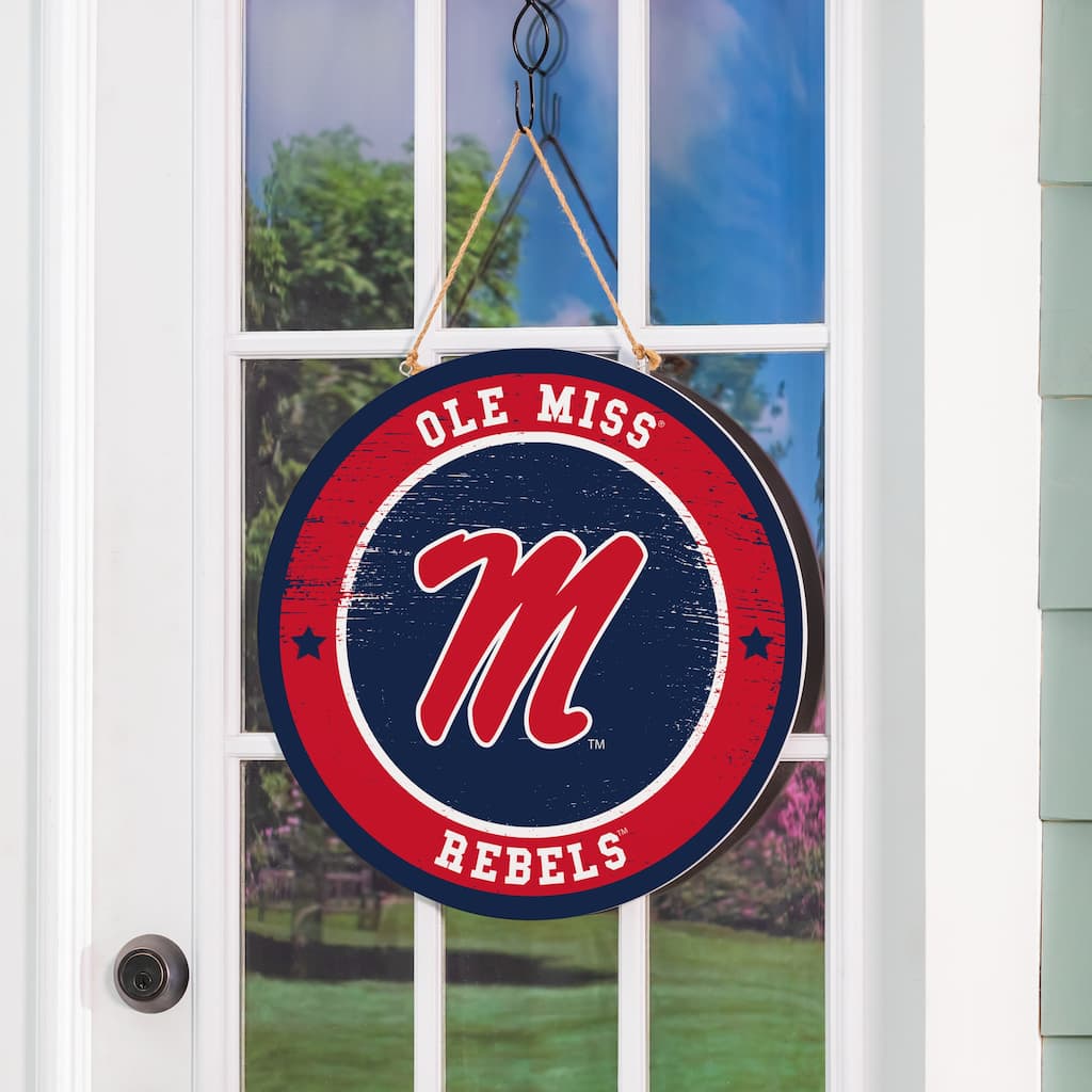 University of Mississippi Wooden Door Decor Wall Sign - Multi-Color