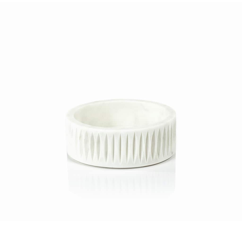 Larissa Carved White Marble Bowl