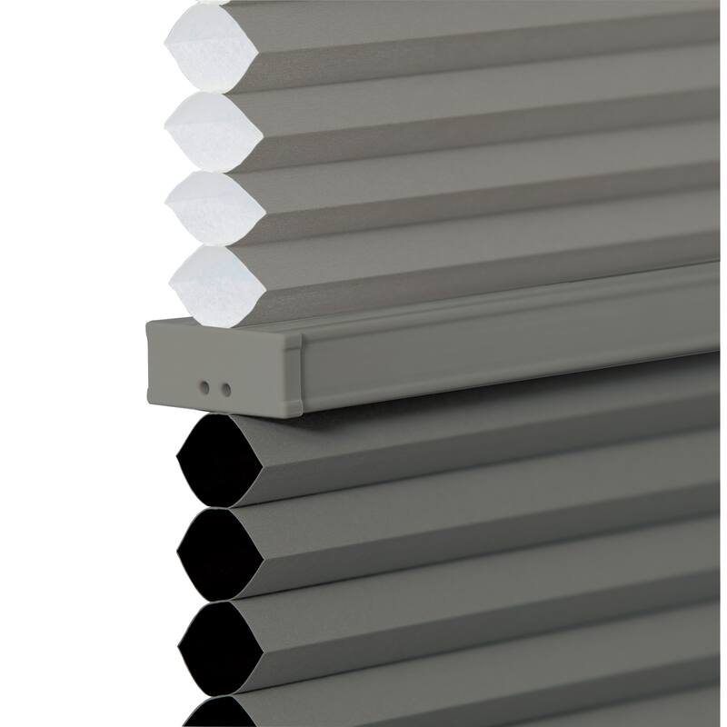 BlindsAvenue Cordless Day/Night Cellular Honeycomb Shade, 9/16" Single Cell, Antique Pewter